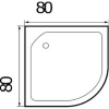 Поддон для душа WEMOR WEMOR 80/24 C четверть круга