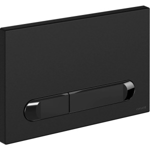 Кнопка смыва Cersanit Estetica 64112 черная матовая, рамка хром