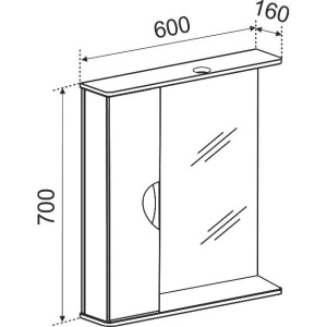 Зеркало Emmy Милли L 60, с подсветкой