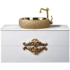 Тумба с раковиной Armadi Art NeoArt 100 белая с ручками золото
