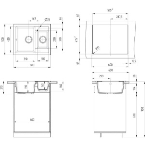 Купить Мойка кухонная Ulgran U-106 -331 белая в Москве с доставкой Мойка кухонная Ulgran U-106 -331 белая
