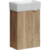 Тумба с раковиной Sancos Mini 35 L подвесная, дуб галифакс натуральный