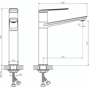 Смеситель для кухни Rush Bering BE5535-22