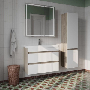 Шкаф-пенал IDDIS Zodiac белый, ясень-шимо