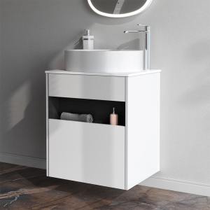 Мебель для ванной AM.PM Func 60 белый глянец, со столешницей, раковина M8FWCC20550WG