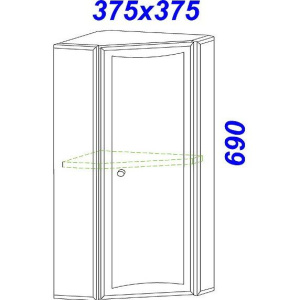Шкаф Aqwella Барселона Вa36 угловой