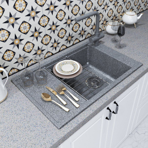 Купить Мойка кухонная AQUATON Делия 78 серая в Москве с доставкой Мойка кухонная AQUATON Делия 78 серая