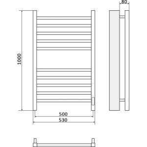 Купить Полотенцесушитель электрический Ника Step 1 100/50, матовый белый RAL9016 в Москве с доставкой Полотенцесушитель электрический Ника Step 1 100/50, матовый белый RAL9016