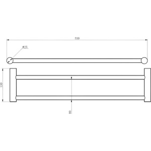 Полотенцедержатель Haiba HB84 09 двойной, хром