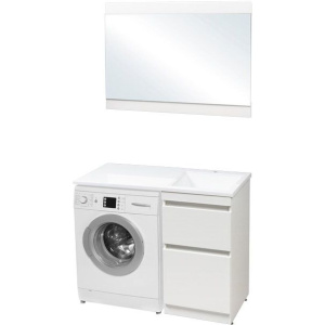 Купить Тумба с раковиной Style Line Даллас 110 Люкс Plus напольная, белая R в Москве с доставкой Тумба с раковиной Style Line Даллас 110 Люкс Plus напольная, белая R