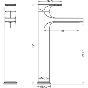 Смеситель для раковины Boheme Spectre 452-B чёрный