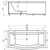 Акриловая ванна Акватек Гелиос GEL180-0000067 180x90 см, с каркасом, с экраном, со сливом-переливом