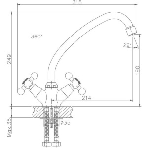 Купить Смеситель для кухни Haiba HB19 HB4519 в Москве с доставкой Смеситель для кухни Haiba HB19 HB4519