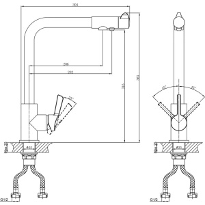 Смеситель для кухни D&K Rhein Schiller DA1461601
