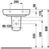 Раковина Laufen Pro 8.1895.2.000.104.1 с полупьедесталом