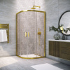 Душевой уголок Vegas Glass ZS Tur Novo h1900 90 09 05 профиль золото, стекло бронза