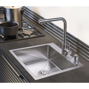 Купить Мойка кухонная РМС MR-5050 c корзиной и дозатором, нержавеющая сталь в Москве с доставкой Мойка кухонная РМС MR-5050 c корзиной и дозатором, нержавеющая сталь