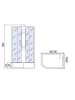 Душевая кабина с поддоном Асимметрия МОНОМАХ Б/К 100/80/44 МЗ R (10000005830)