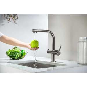 Смеситель для кухни Aquatek Европа AQ1385BGM оружейная сталь