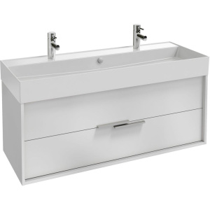 Мебель для ванной Jacob Delafon Vivienne 120 белая блестящая, раковина белая