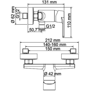Смеситель для душа Wasserkraft Dill 6102