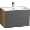 Тумба с раковиной AQUATON Сохо 75 дуб веллингтон, графит софт