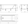Акриловая ванна Roca Easy 170x70 см, с каркасом, со сливом-переливом