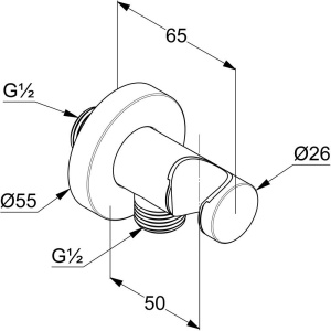 Купить Шланговое подключение Kludi 6054739-00 с держателем для душа, черное матовое в Москве с доставкой Шланговое подключение Kludi 6054739-00 с держателем для душа, черное матовое