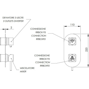 Смеситель для ванны с душем Remer X Style X93KB золото брашированное