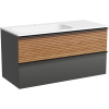 Тумба с раковиной Sancos Delta 100 L дуб красный, графит