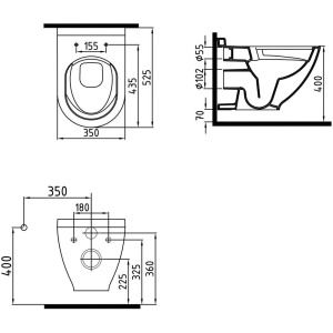 Унитаз подвесной Bien Harmony HRKA052N5VE0W5000 с функцией биде, встроенным смесителем