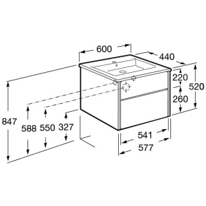Купить Тумба под раковину Roca Ronda 60 ZRU9303002 бетон, белая матовая в Москве с доставкой Тумба под раковину Roca Ronda 60 ZRU9303002 бетон, белая матовая