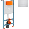 Комплект Унитаз подвесной VitrA Shift 7742B003-0075 белый глянцевый + Крышка DIWO Шифт 0405 с микролифтом + Инсталляция V-Fix Core 732-5800-01 с кнопкой смыва Root R 740-2280 хром