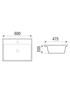 Раковина врезная 600х475х205 WeltWasser DEILBACH 7608-60 (10000004637)