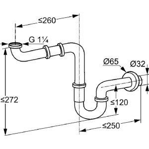 Купить Сифон для раковины Kludi 1025505-00 в Москве с доставкой Сифон для раковины Kludi 1025505-00