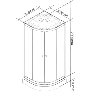 Душевая кабина Parly Effect EF1031 100х100, с низким поддоном, профиль белый, стекло матовое