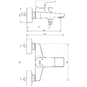 Смеситель для ванны E.C.A. Dalia 102102488EX