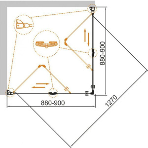 Душевой уголок Cezares Eco O-AS-2-90-C-Cr