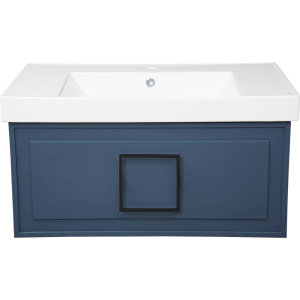 Мебель для ванной La Fenice Cubo 80 синяя, ручка черная