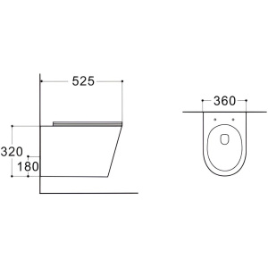 Унитаз подвесной с сиденьем микролифт Aquatek Вега AQ1905-MG безободковый
