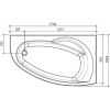 Акриловая ванна STWORKI Молде R 170x100 см, угловая, с каркасом, асимметричная