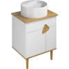 Тумба с раковиной VOQ Sense 60, ultra white&natural oak