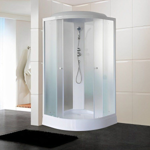 Душевая кабина Parly Effect EF1031 100х100, с низким поддоном, профиль белый, стекло матовое