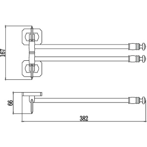 Полотенцедержатель Savol 64 S-006402 бронза, двойной
