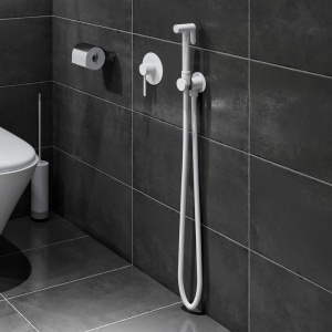 Гигиенический душ Timo Saona 2389/16SM со смесителем, С ВНУТРЕННЕЙ ЧАСТЬЮ, матовый белый