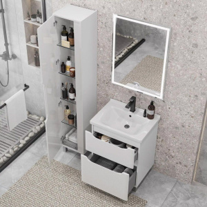 Мебель для ванной SanStar Lanciano 60 напольная, белая, раковина Миранда 60