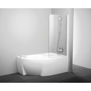 Шторка на ванну Ravak Rosa CVSK1 140/150 R Transparent, профиль белый