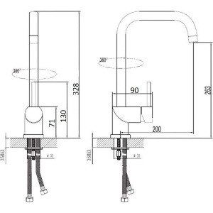 Смеситель для кухни ESKO K5 хром