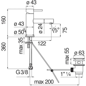 Смеситель для раковины Nobili Live LV00418/1CR Chrome