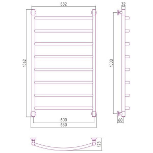 Купить Полотенцесушитель водяной Сунержа Галант + 100x60 в Москве с доставкой Полотенцесушитель водяной Сунержа Галант + 100x60